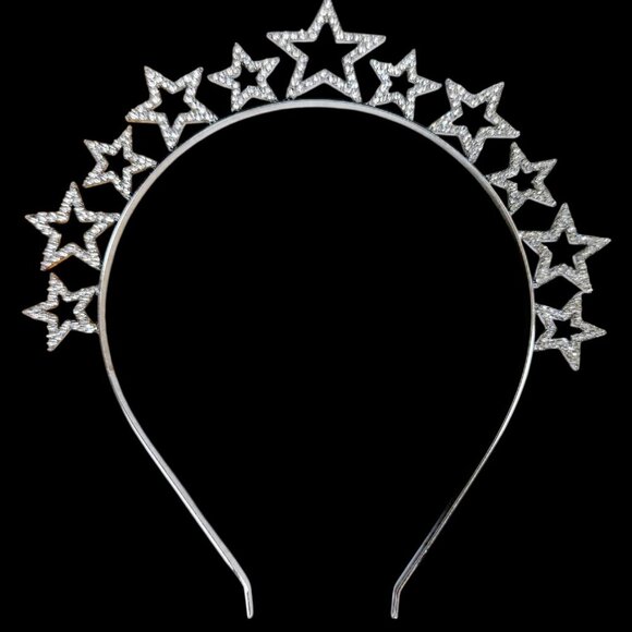 Stars Headband, Girls Silver headpiece, Birthday headband, Costume headdress - Picture 1 of 9